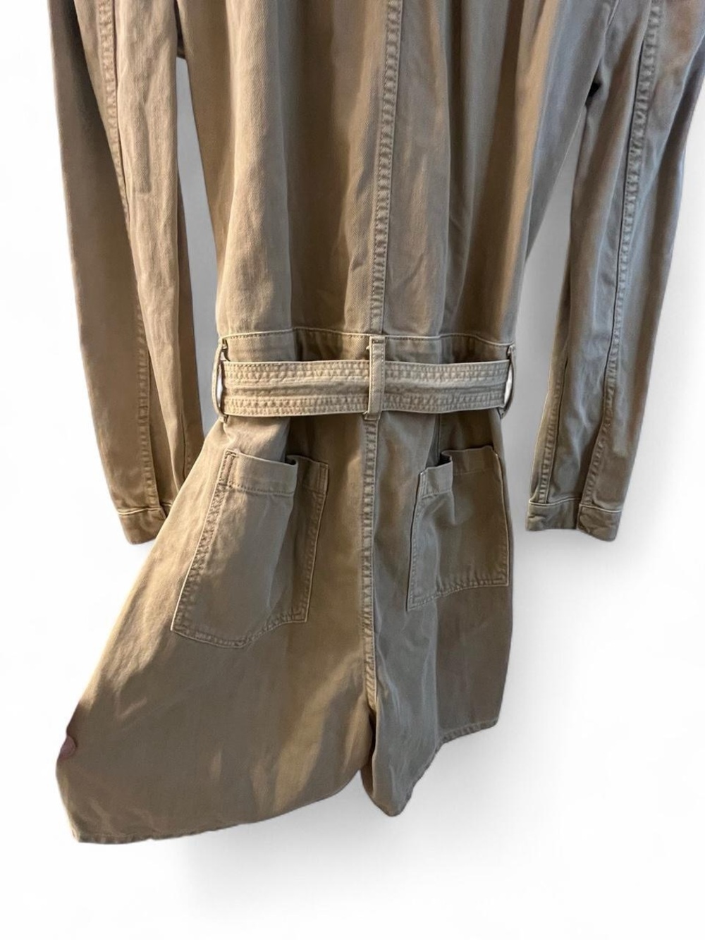 Utility Tie-Waist Romper in Khaki - Picture 6 of 6